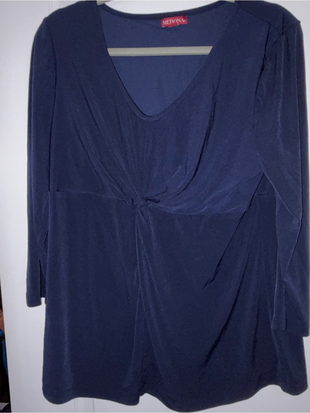 Merona Navy Twist-Front Long Sleeve Top